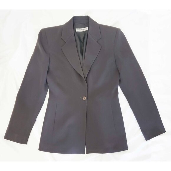 EMPORIO ARMANI Womens Dark Gray  2-Piece Pant Power Suit Blazer Jacket 38 / 40 - Picture 3 of 16